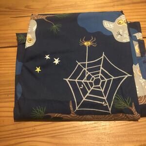 Ikea VANDRING UGGLA Curtains (1 panel) Tie-Backs 47x98" Owls Moon Spider Night